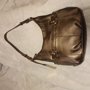 Tignanello Gunmetal Grey Leather Shoulder Bag